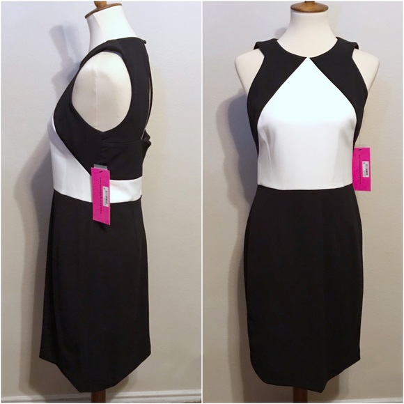 Betsey Johnson Black & White Scuba Sheath Dress - Picture 2 of 5